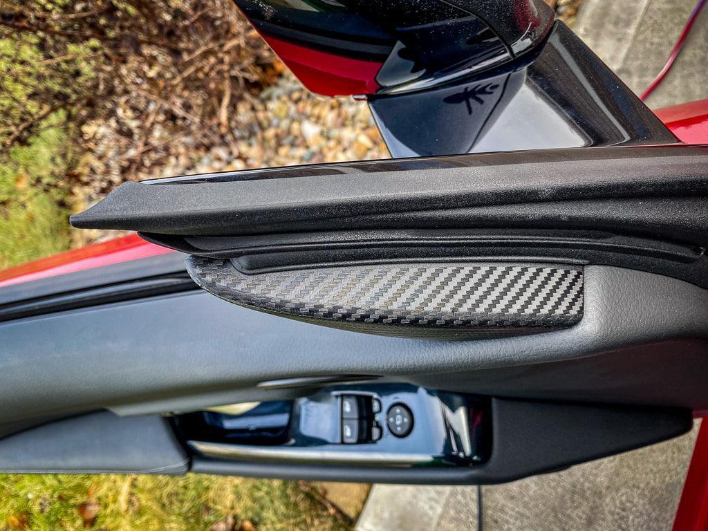 3D Carbon Inner Door Window Triangle Trim Overlays - 2020+ Supra StickerFab