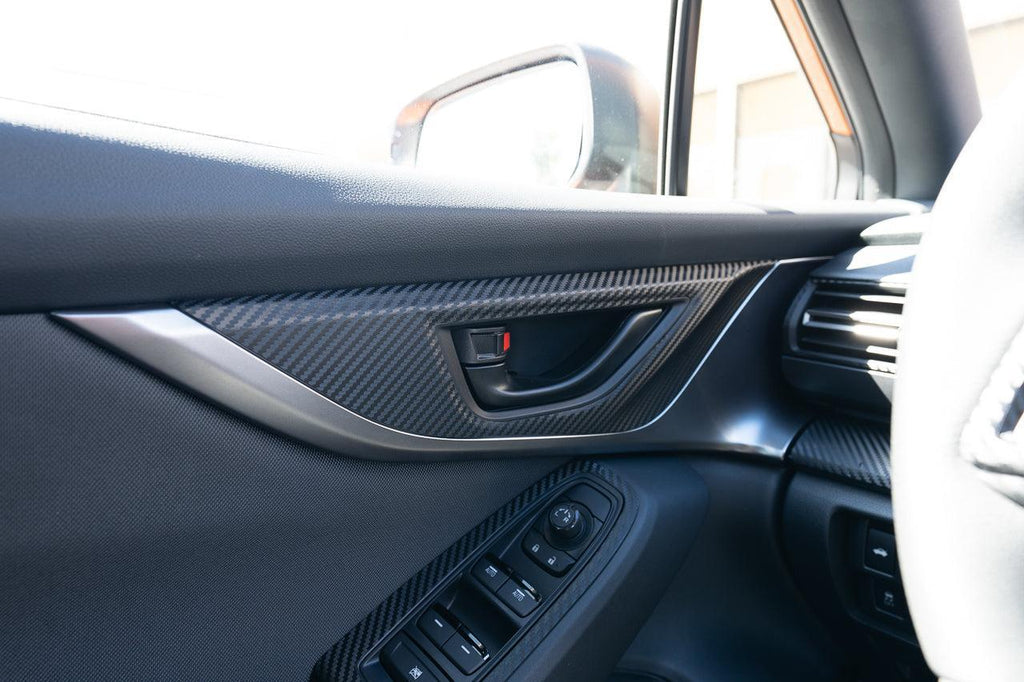 3D Carbon Interior Door Handle Trim Overlay Part 1 - 2022+ Subaru WRX StickerFab