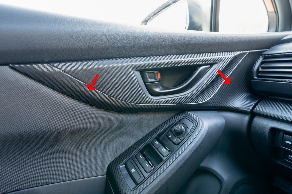 3D Carbon Interior Door Handle Trim Overlay Part 2 - 2022+ Subaru WRX StickerFab