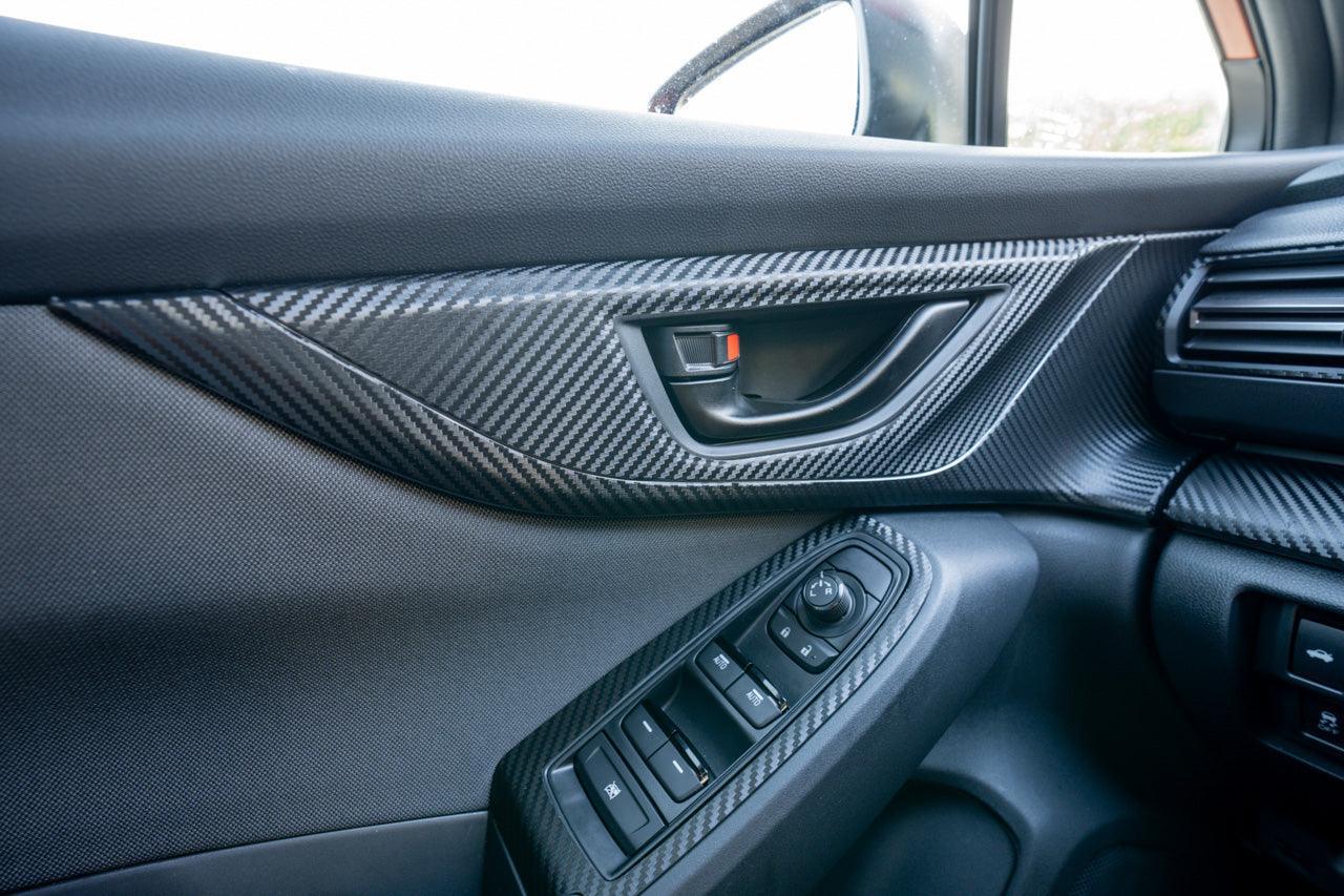 3D Carbon Interior Door Handle Trim Overlay Part 2 - 2022+ Subaru WRX StickerFab