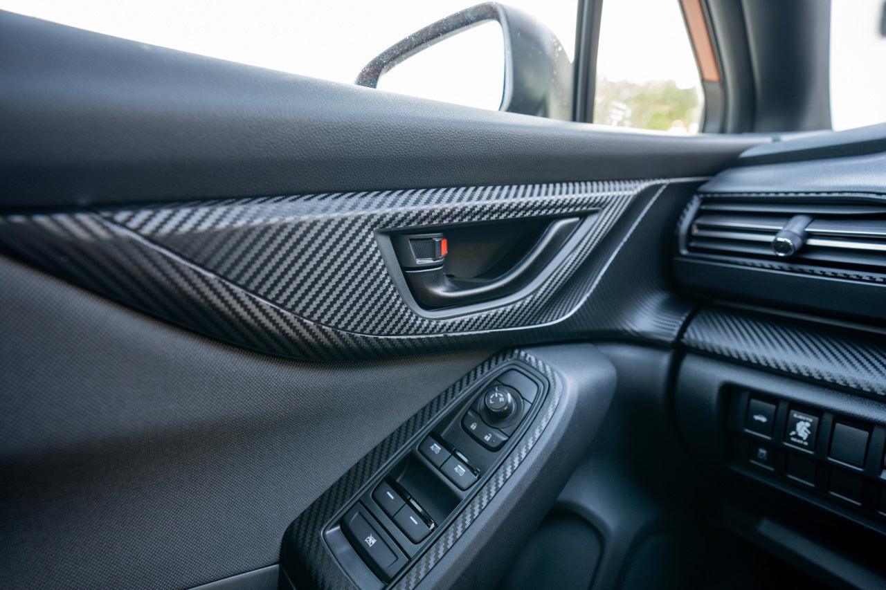 3D Carbon Interior Door Handle Trim Overlay Part 2 - 2022+ Subaru WRX StickerFab