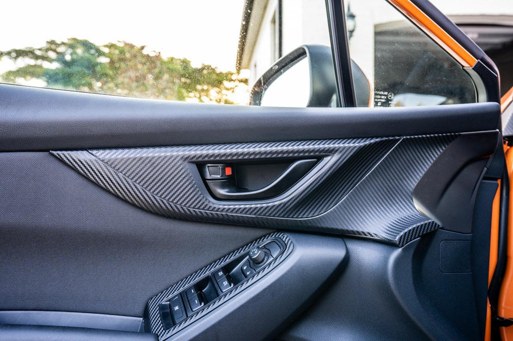 3D Carbon Interior Door Handle Trim Overlay Part 2 - 2022+ Subaru WRX StickerFab