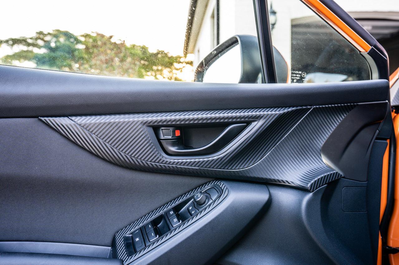 3D Carbon Interior Door Handle Trim Overlay Part 2 - 2022+ Subaru WRX StickerFab