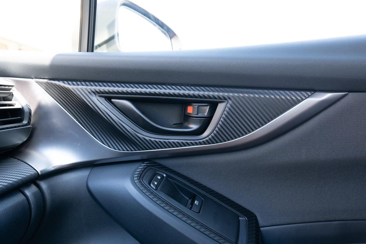 3D Carbon Interior Door Handle Trim Overlay Part 2 - 2022+ Subaru WRX StickerFab