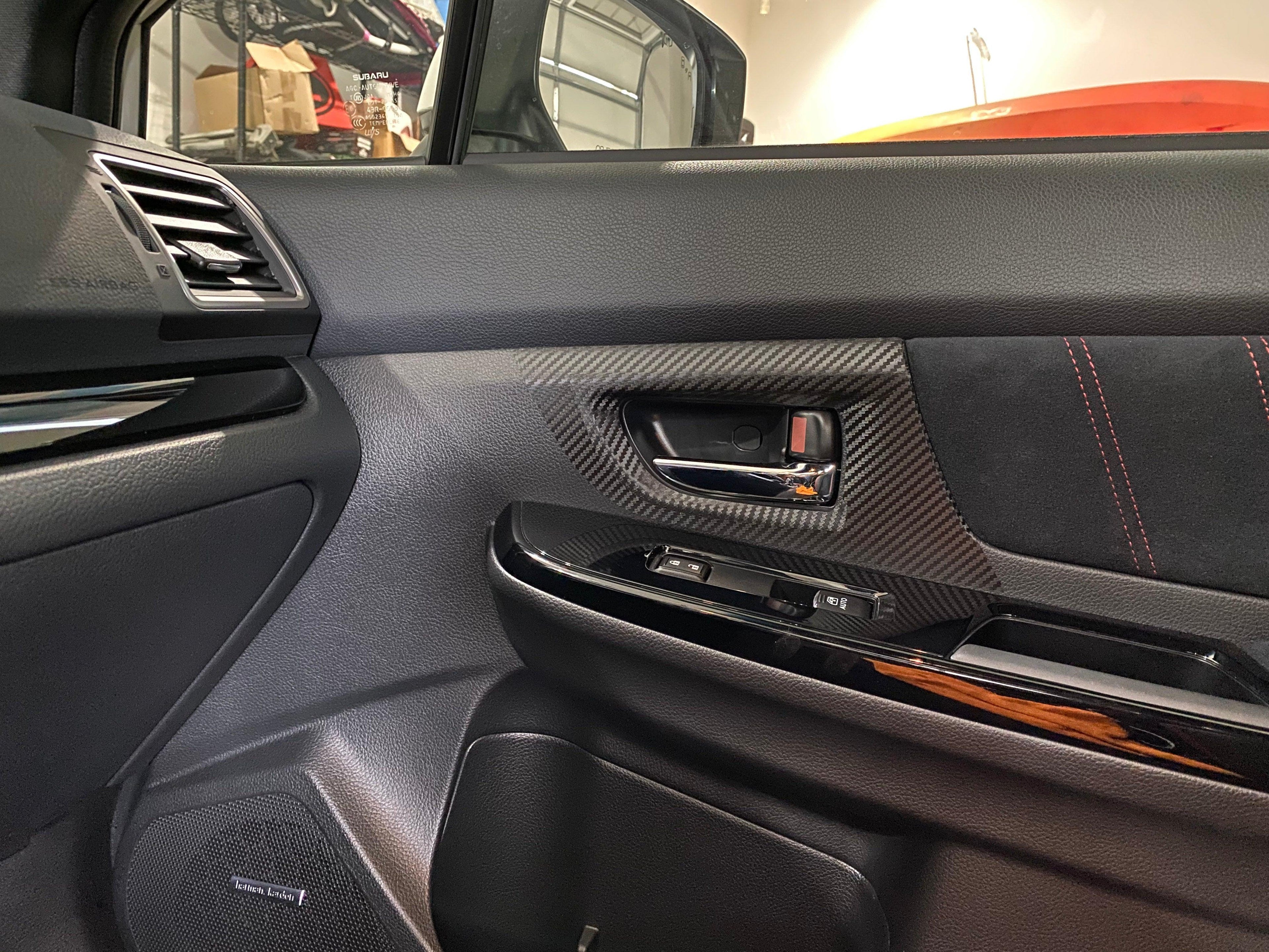 3D Carbon Interior Door Handle Trim Overlays - 2015-2021 WRX / STI StickerFab