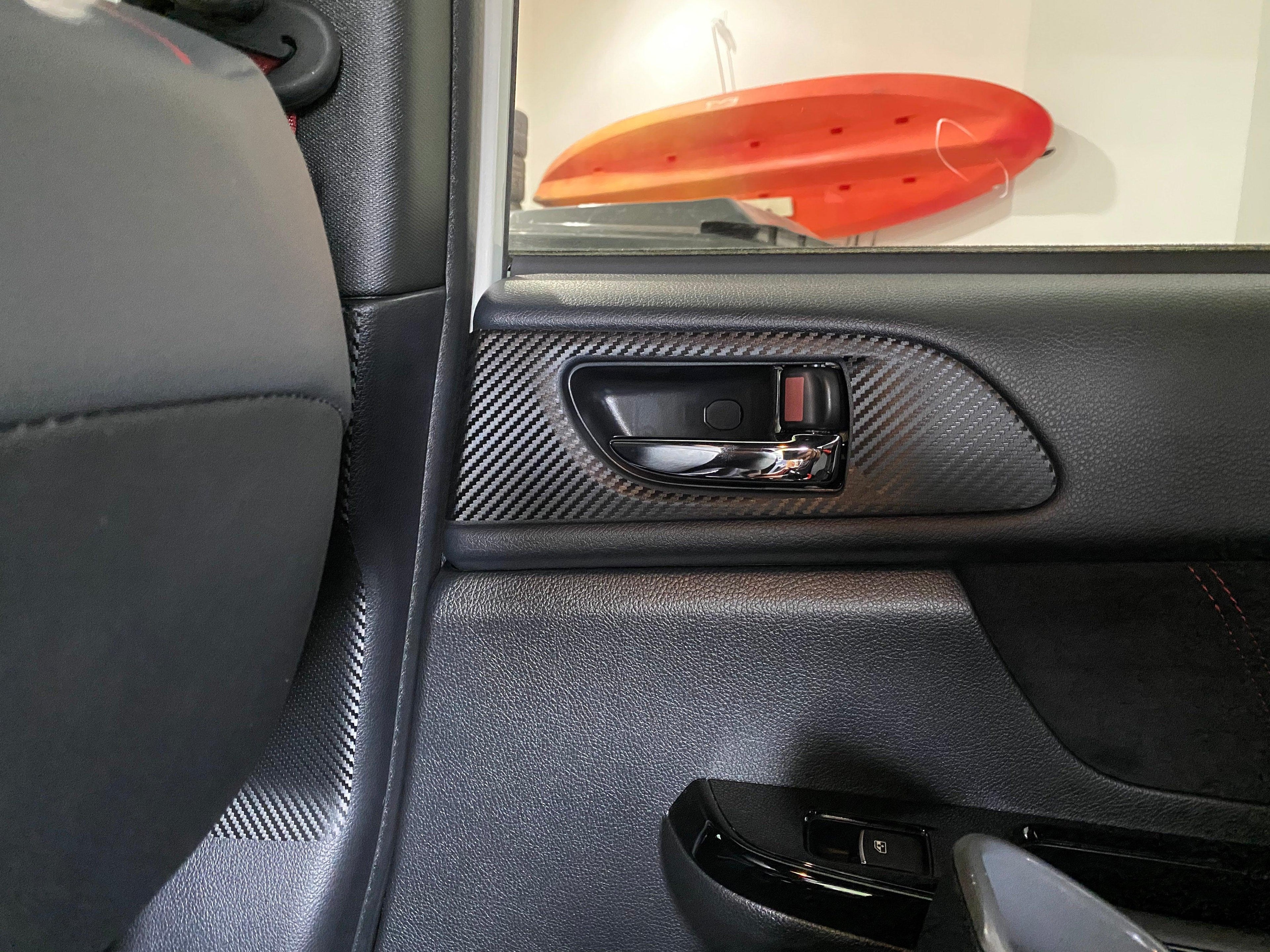 3D Carbon Interior Door Handle Trim Overlays - 2015-2021 WRX / STI StickerFab