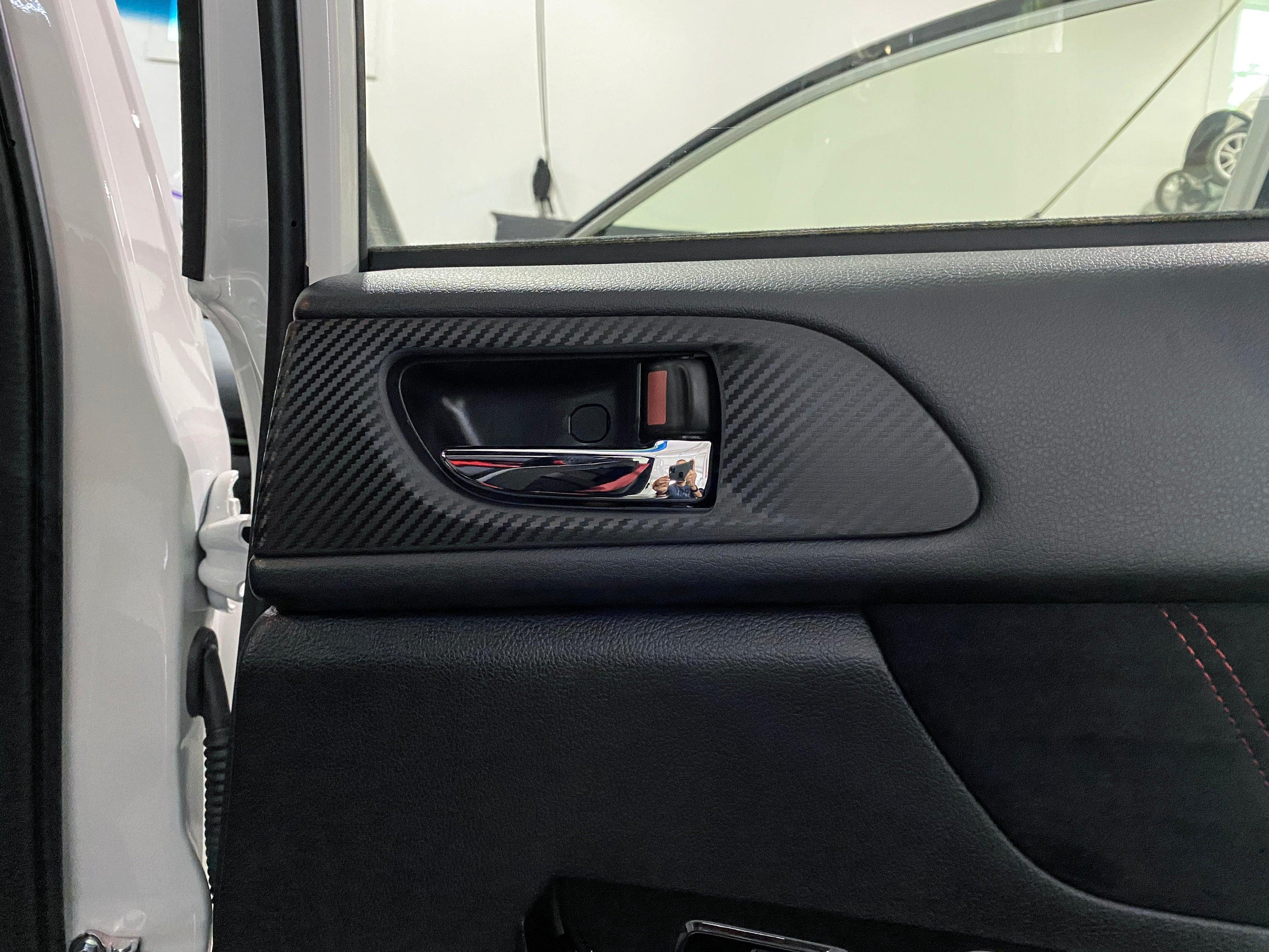 3D Carbon Interior Door Handle Trim Overlays - 2015-2021 WRX / STI StickerFab