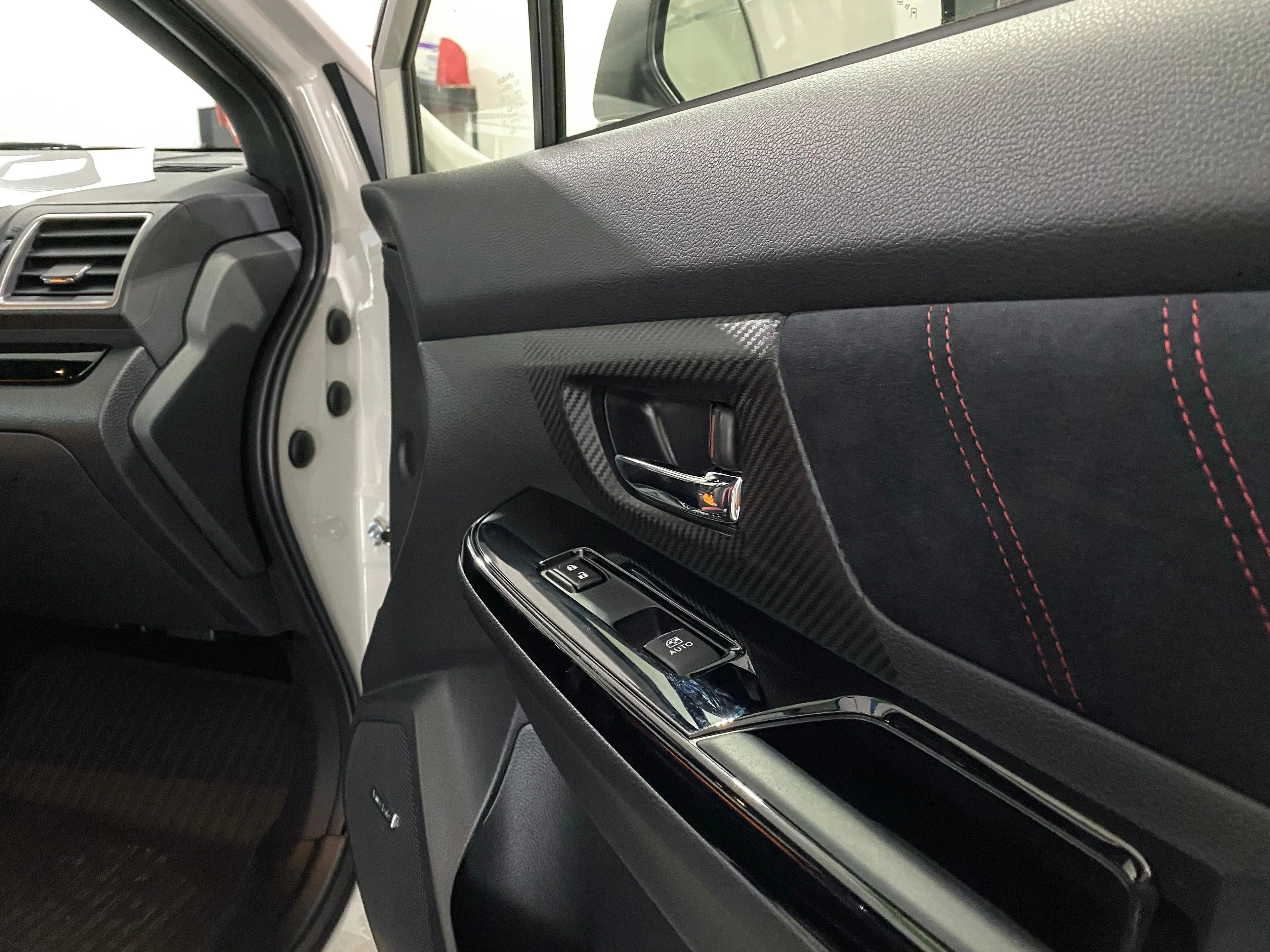 3D Carbon Interior Door Handle Trim Overlays - 2015-2021 WRX / STI StickerFab