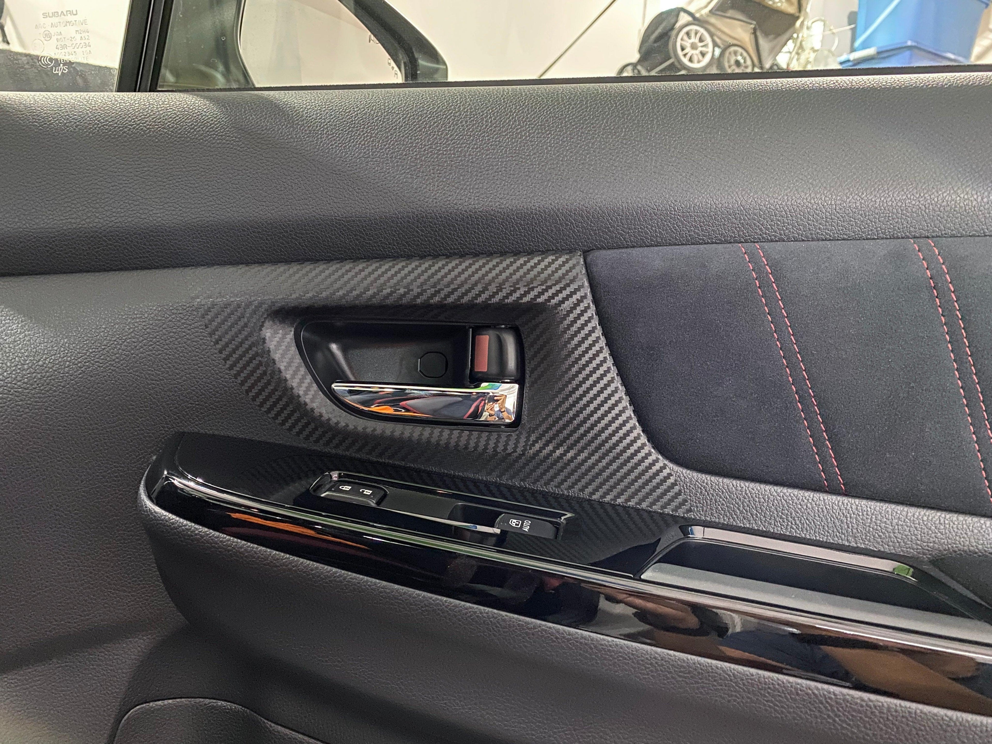 3D Carbon Interior Door Handle Trim Overlays - 2015-2021 WRX / STI StickerFab