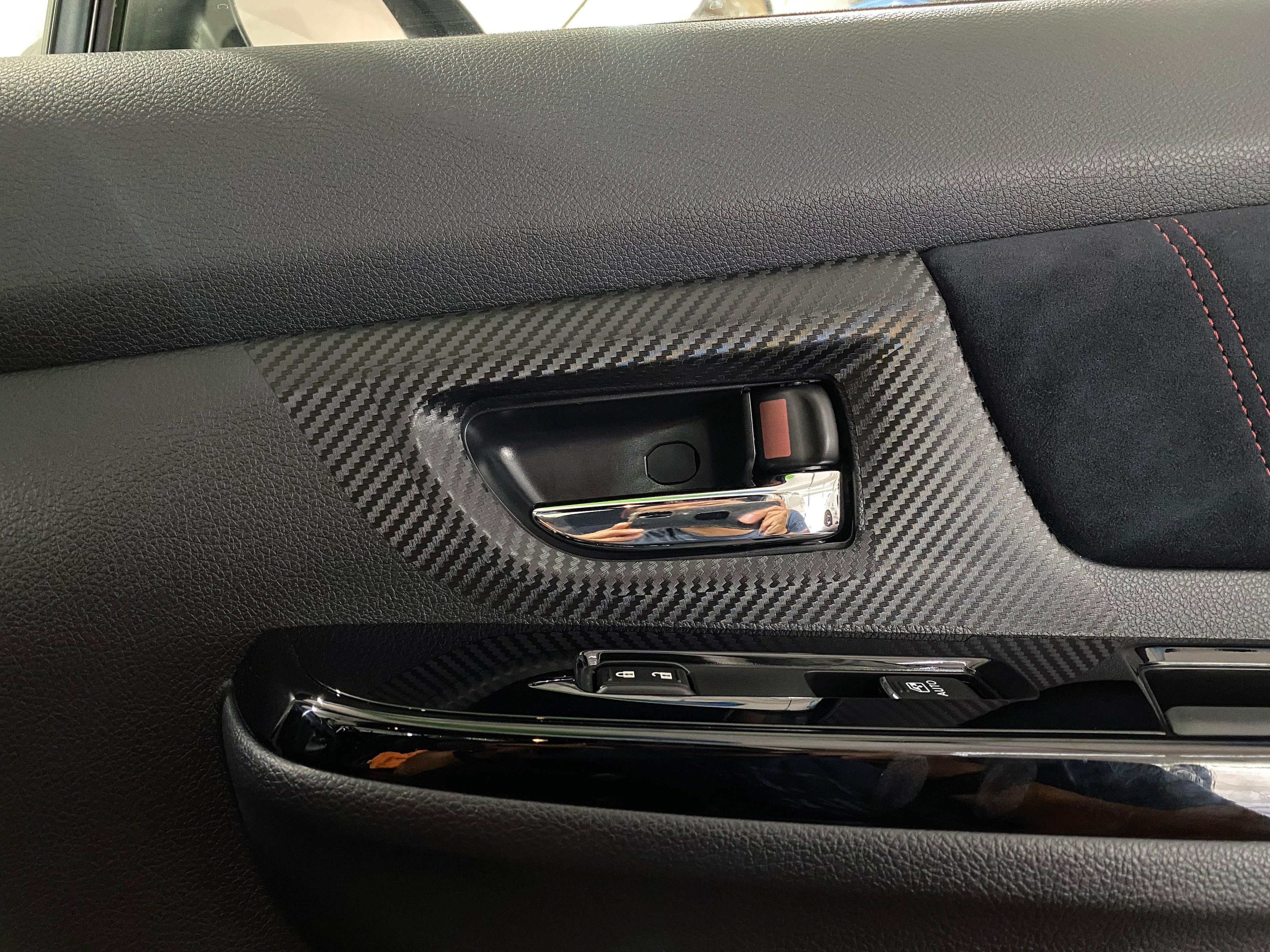 3D Carbon Interior Door Handle Trim Overlays - 2015-2021 WRX / STI StickerFab