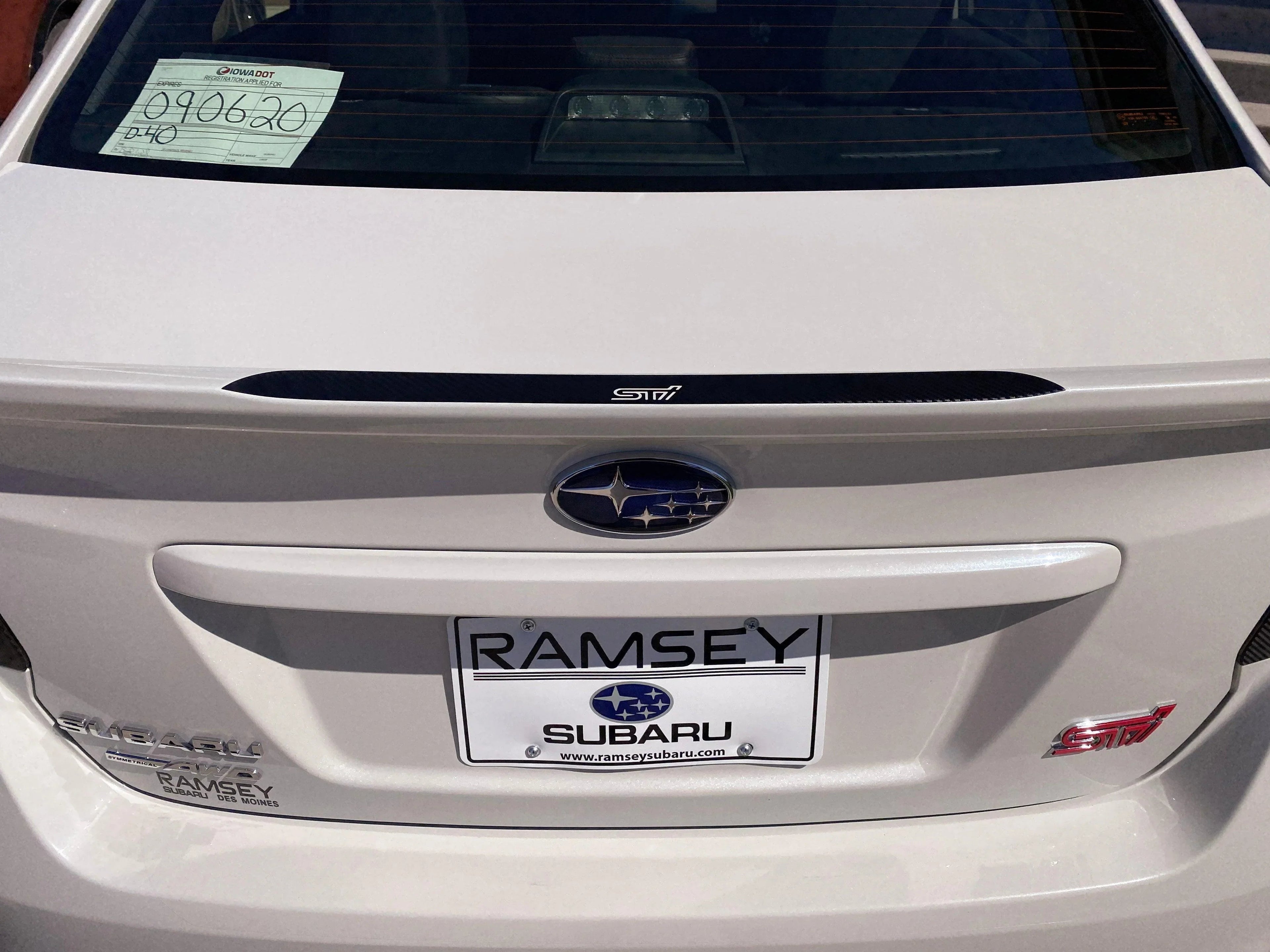 3D Carbon Low Profile OEM Spoiler Protector Accent with Logo - 2015-2021 WRX / STI StickerFab