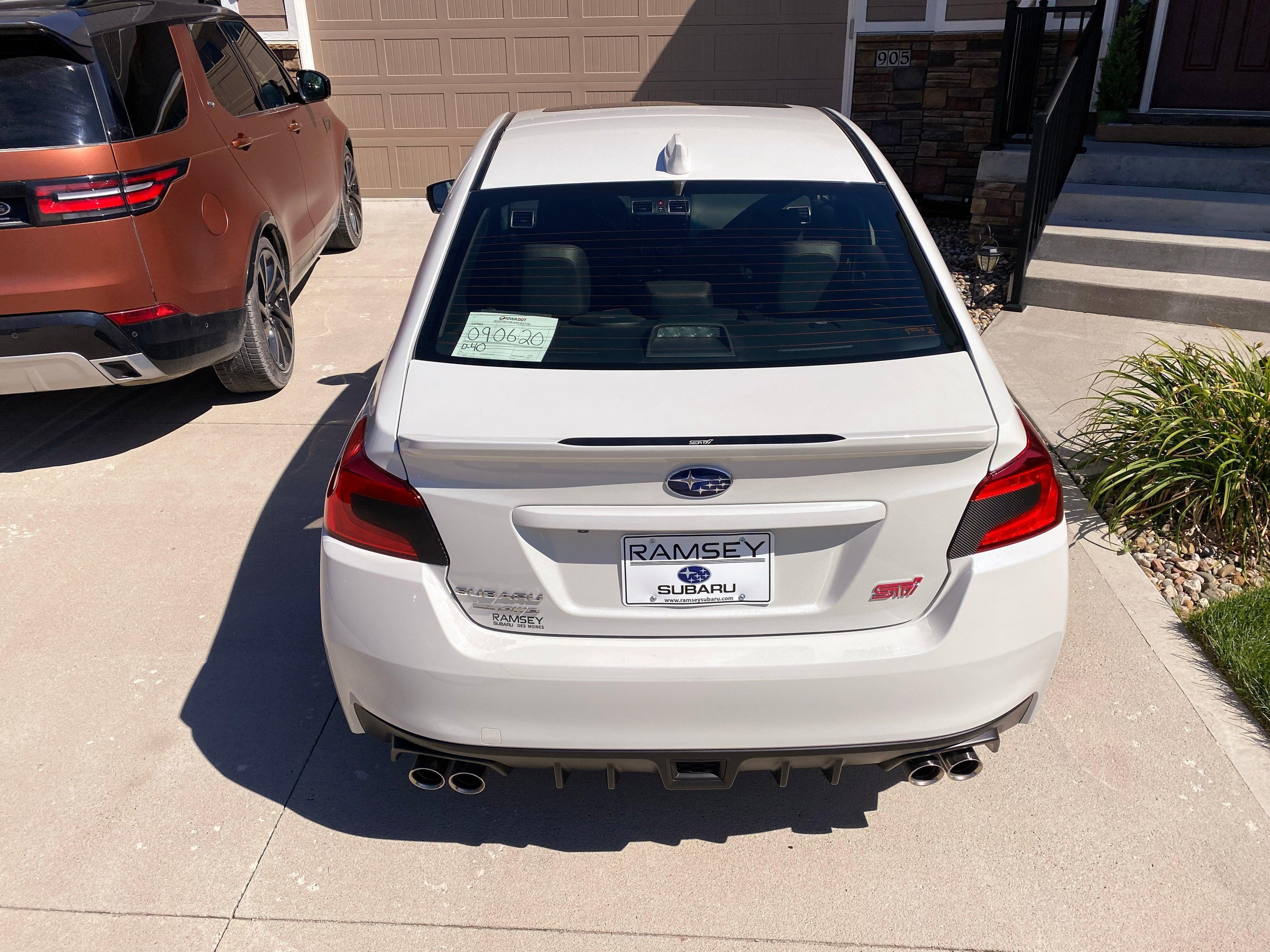 3D Carbon Low Profile OEM Spoiler Protector Accent with Logo - 2015-2021 WRX / STI StickerFab