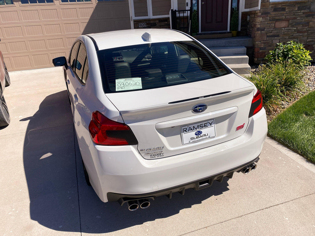 3D Carbon Low Profile OEM Spoiler Protector Accent with Logo - 2015-2021 WRX / STI StickerFab