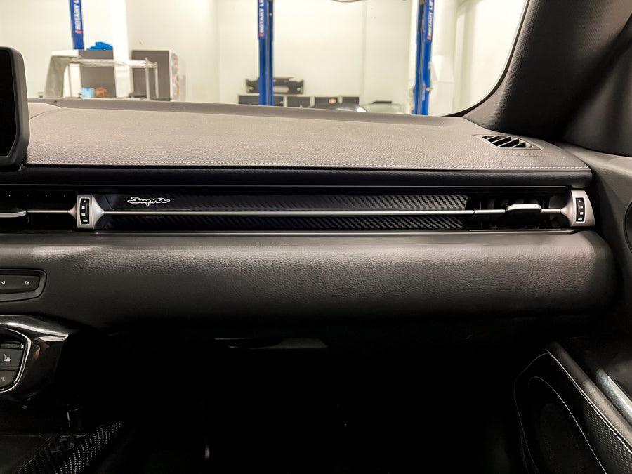 3D Carbon Passenger Side Dash Interior Overlay - 2020+ Supra StickerFab