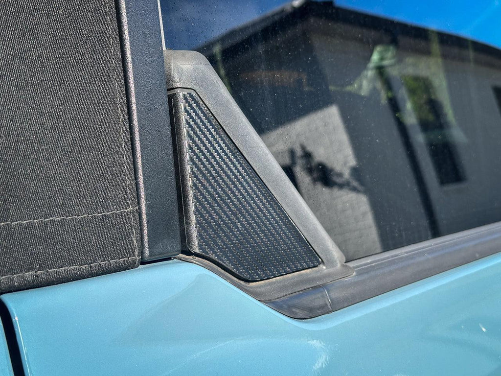 3D Carbon Rear Window Triangle Overlay - 2021+ Bronco 4 Door StickerFab