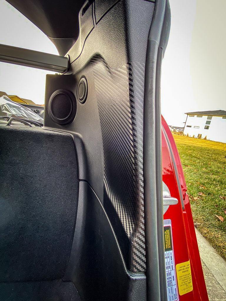 3D Carbon Seatbelt Buckle Panel Scuff Guard - 2020+ Supra StickerFab