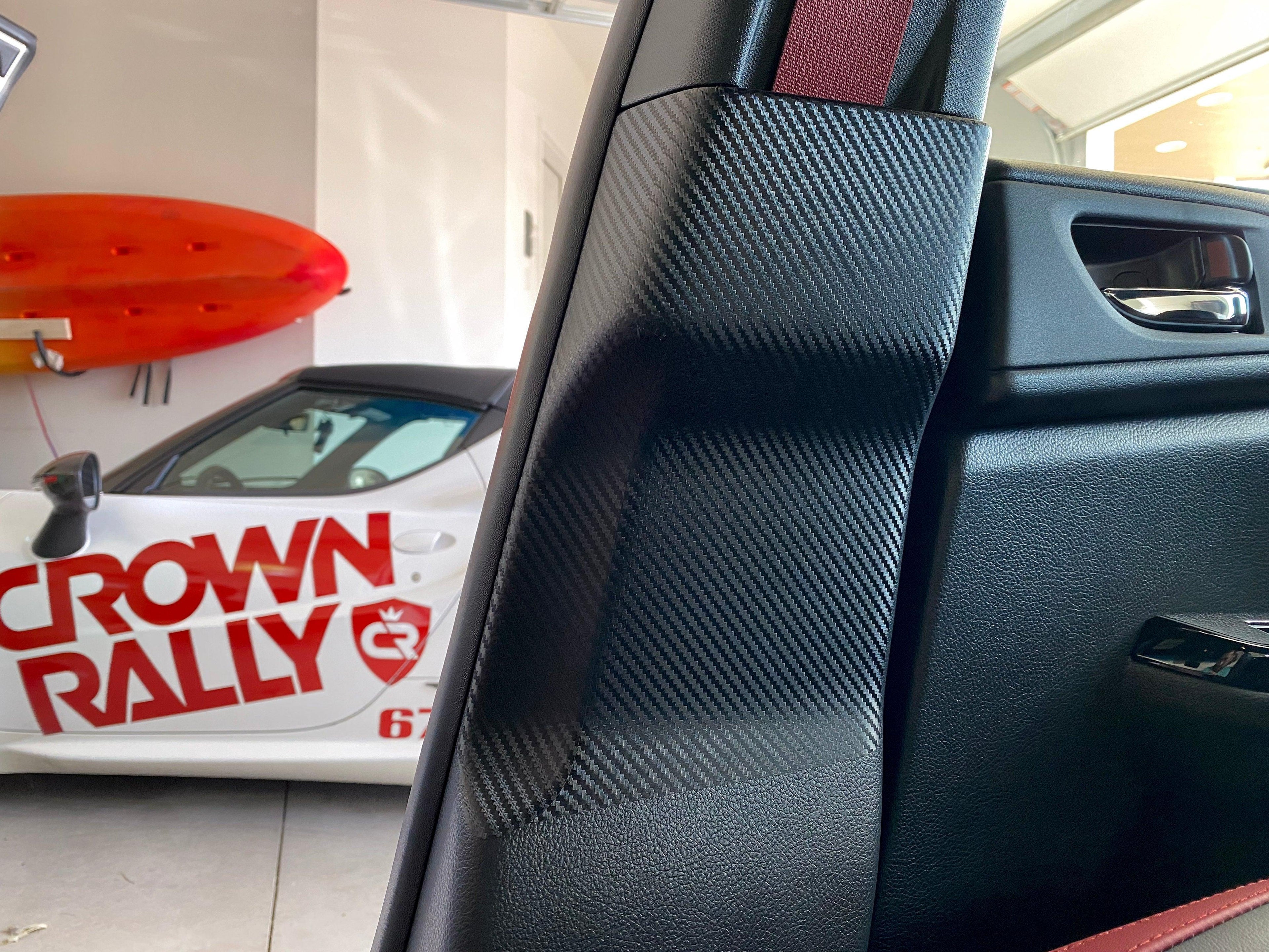 3D Carbon Seatbelt / Pillar Panel Protection Kit (Scuff Guard) - 2015-2021 WRX / STI StickerFab