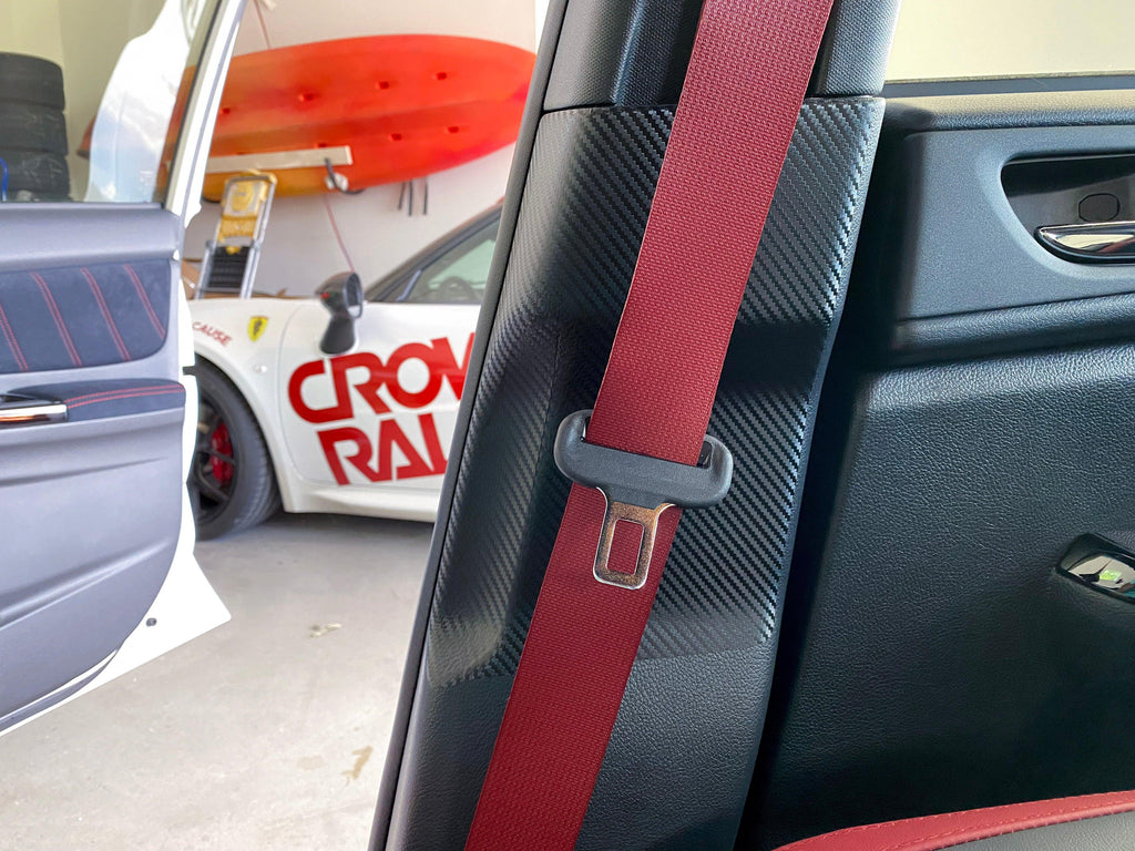 3D Carbon Seatbelt / Pillar Panel Protection Kit (Scuff Guard) - 2015-2021 WRX / STI StickerFab