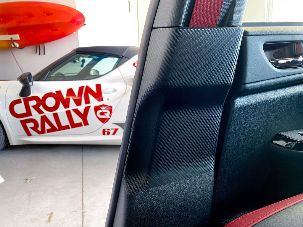 3D Carbon Seatbelt / Pillar Panel Protection Kit (Scuff Guard) - 2015-2021 WRX / STI StickerFab