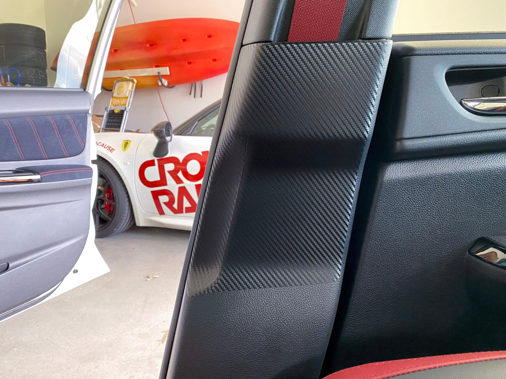 3D Carbon Seatbelt / Pillar Panel Protection Kit (Scuff Guard) - 2015-2021 WRX / STI StickerFab
