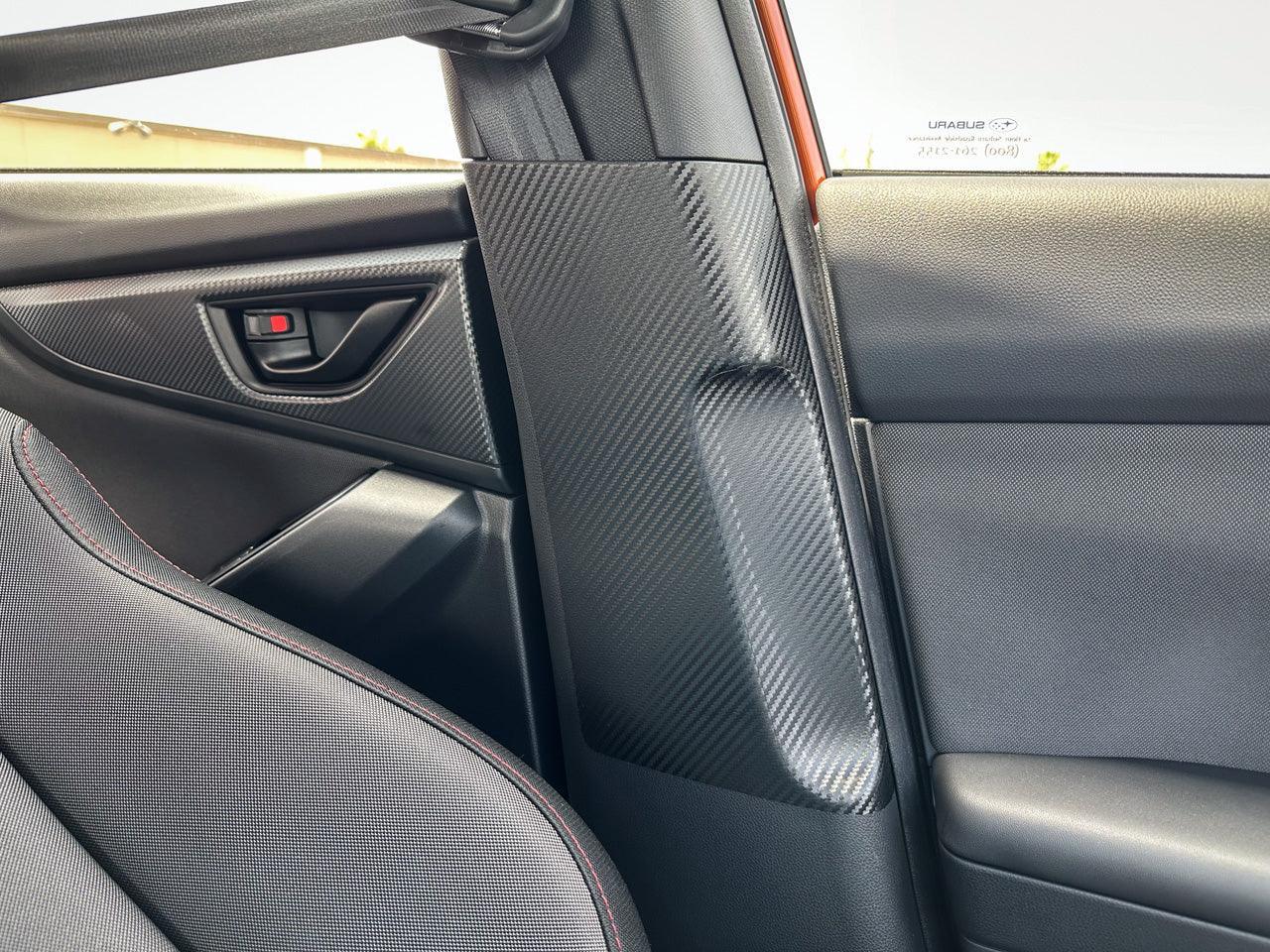 3D Carbon Seatbelt / Pillar Panel Protection Kit (Scuff Guard) - 2022+ WRX StickerFab