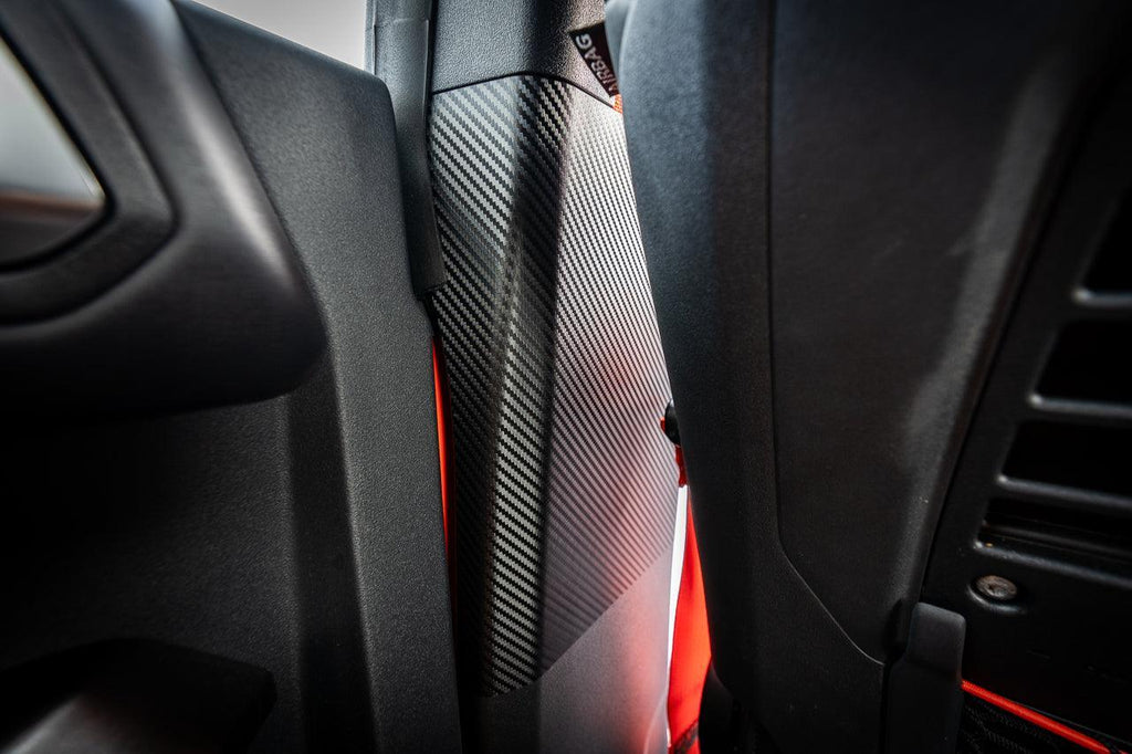 3D Carbon Seatbelt Trim Protector - 2021+ Bronco 4 Door StickerFab