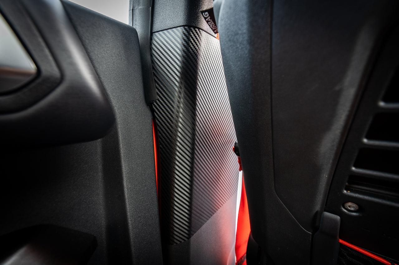 3D Carbon Seatbelt Trim Protector - 2021+ Bronco 4 Door StickerFab