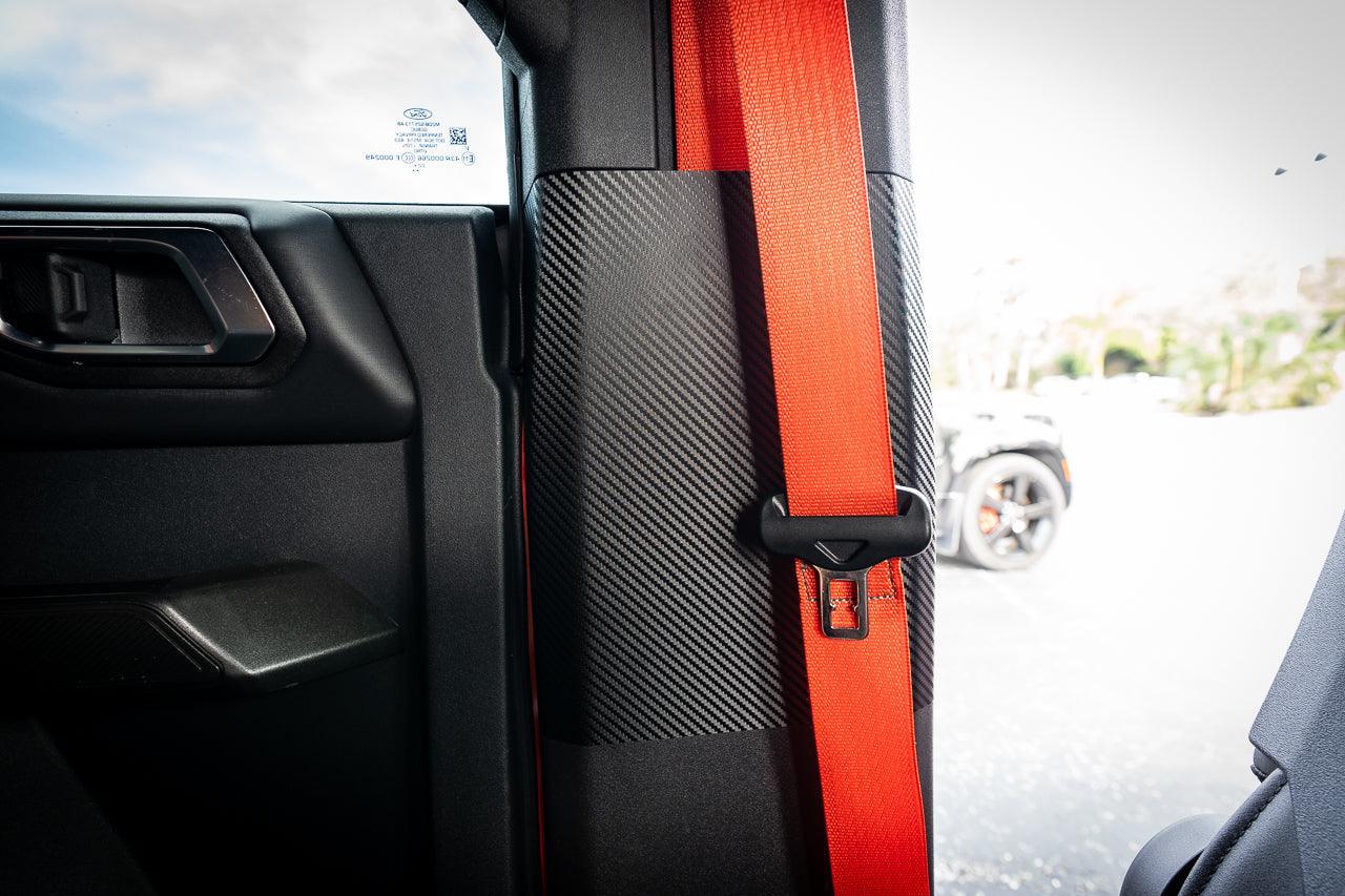 3D Carbon Seatbelt Trim Protector - 2021+ Bronco 4 Door StickerFab