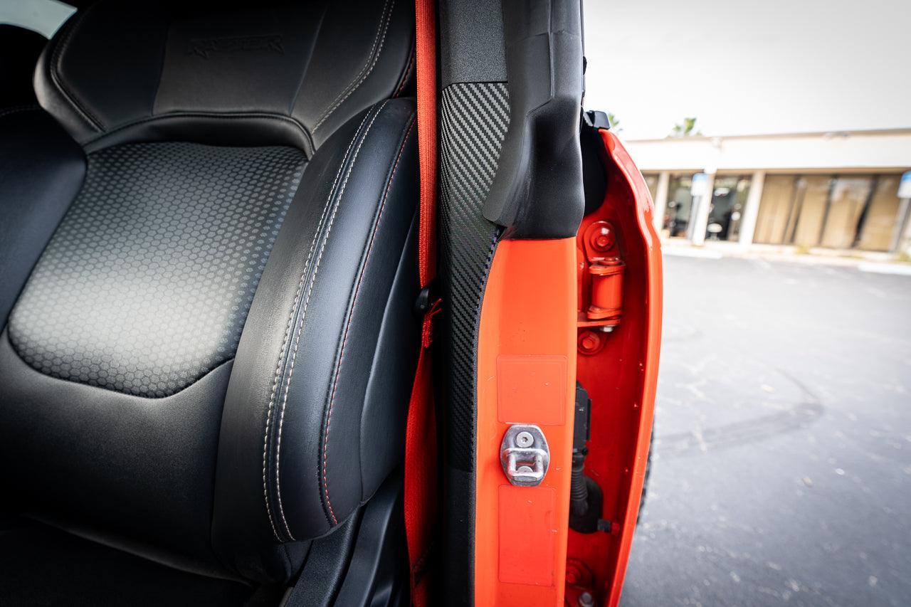 3D Carbon Seatbelt Trim Protector - 2021+ Bronco 4 Door StickerFab