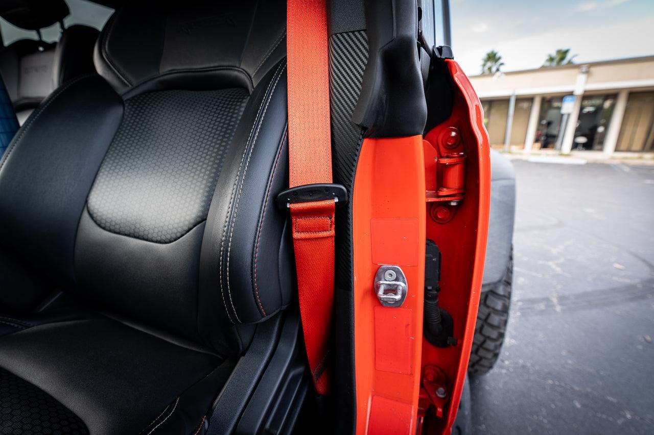 3D Carbon Seatbelt Trim Protector - 2021+ Bronco 4 Door StickerFab