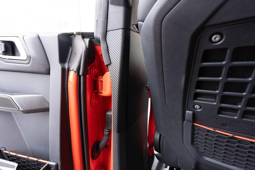 3D Carbon Seatbelt Trim Protector - 2021+ Bronco 4 Door StickerFab