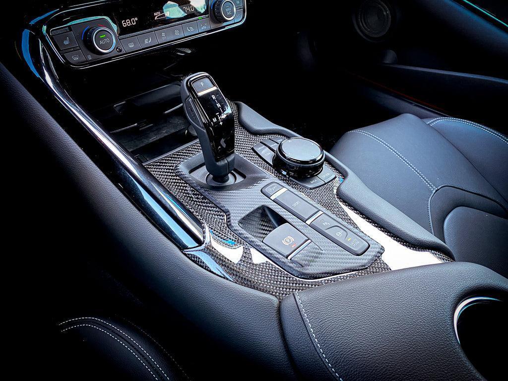 3D Carbon Shifter Trim Panel Overlay - 2020+ Supra StickerFab
