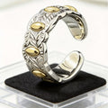 Brass Seven-Grain Rice Ring, Vintage Handcrafted Light Luxury Open Adjustable Band Vera Lux
