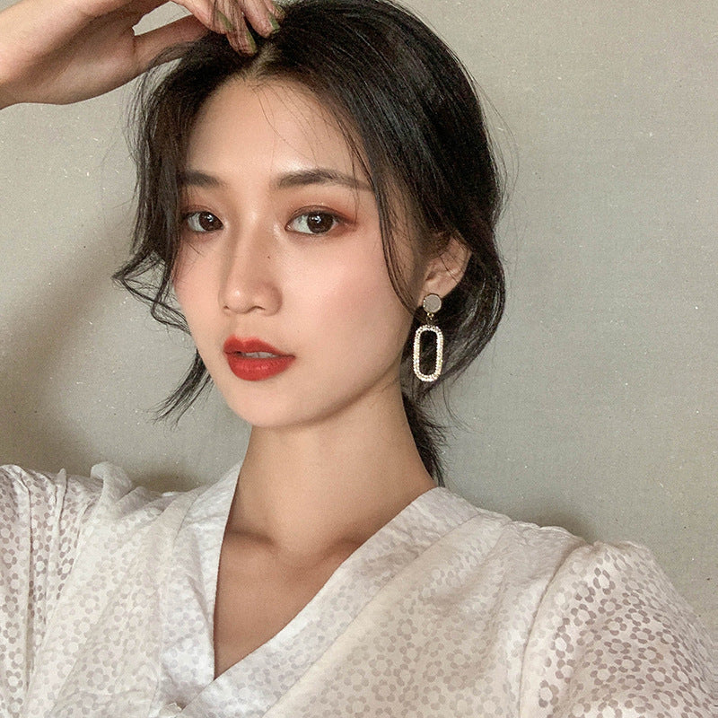 Newest Japanese And Korean-style Ultra-shiny Rhinestone Earrings That Make Your Face Look Slimmer Vera Lux