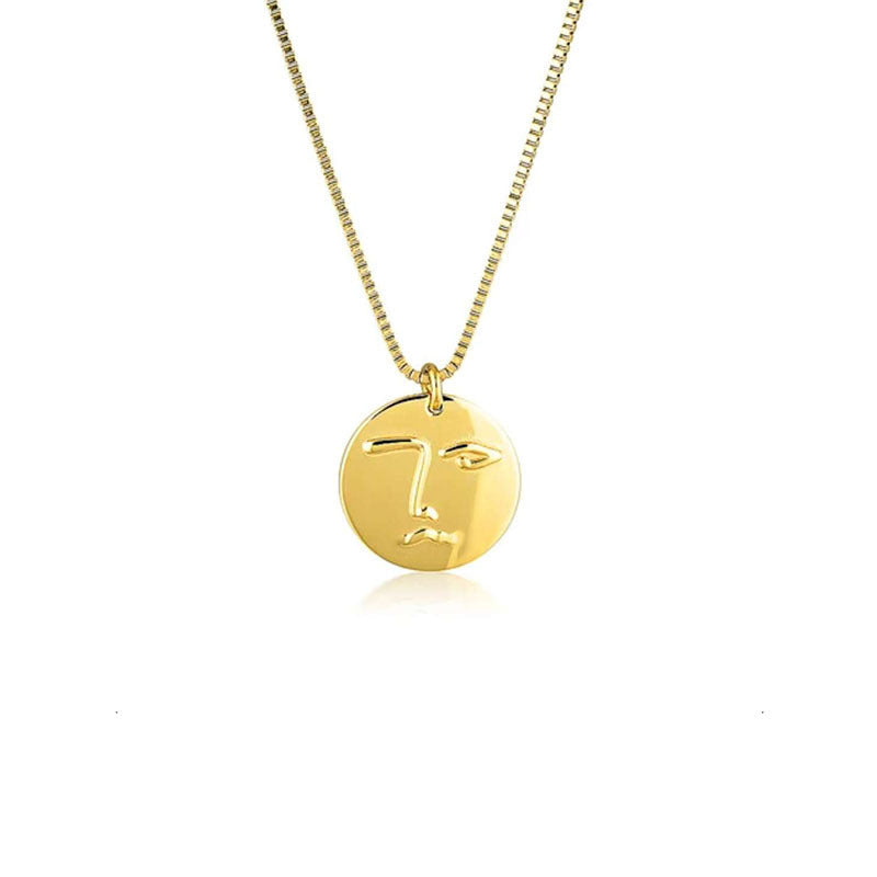 Women's Vintage Statement Gold Coin Necklace Vera Lux
