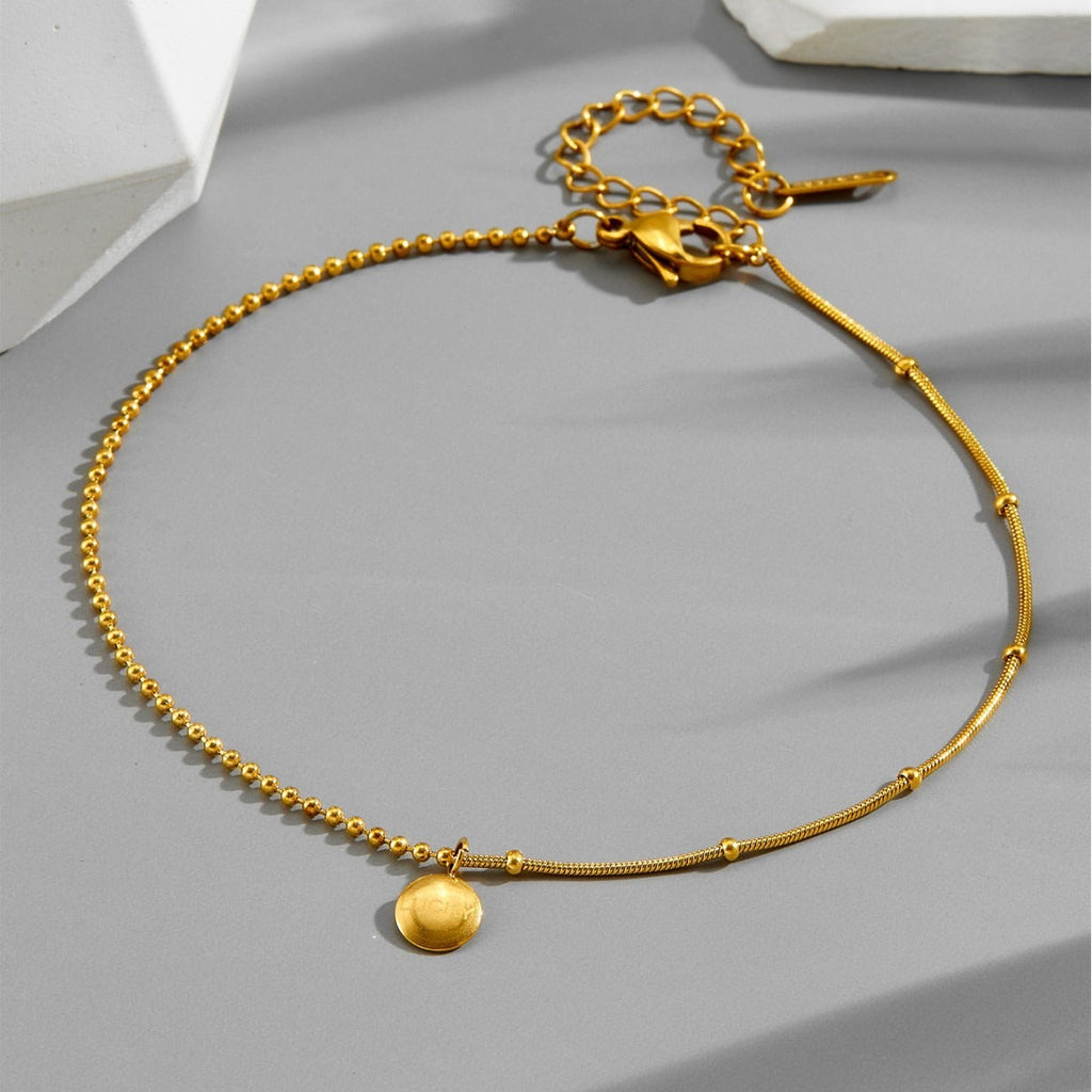 18K gold versatile ins style personalized fashion titanium steel anklet Vera Lux