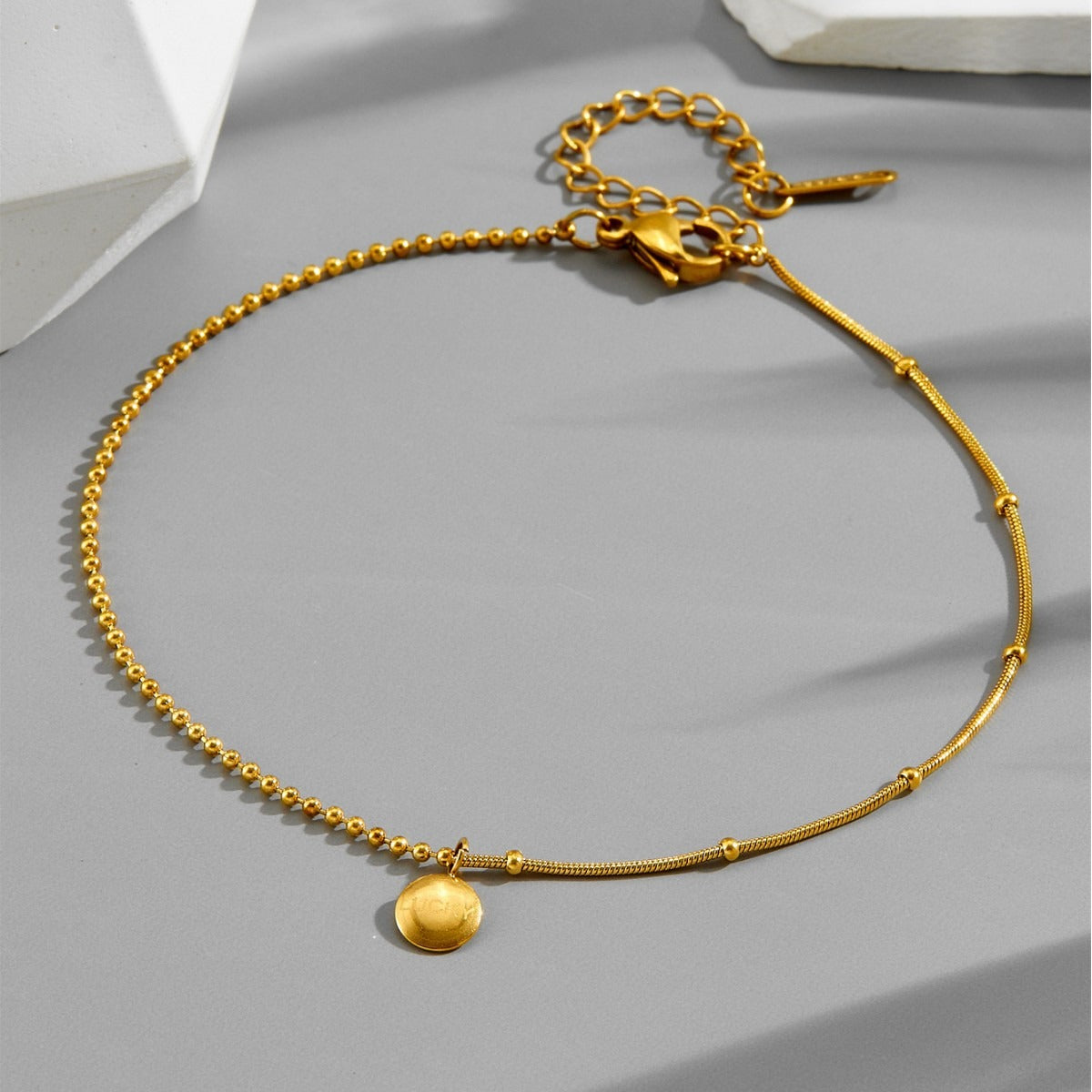18K gold versatile ins style personalized fashion titanium steel anklet Vera Lux