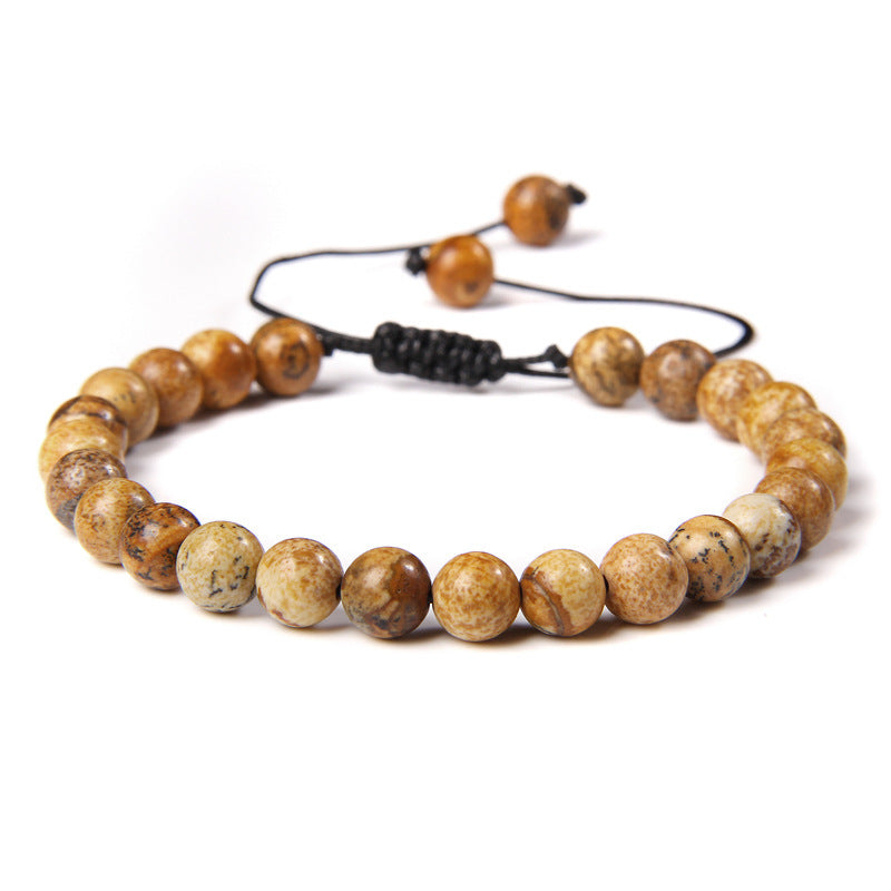6mm Natural Stone Beads Womens Bracelet Yoga Energy Sports Vera Lux