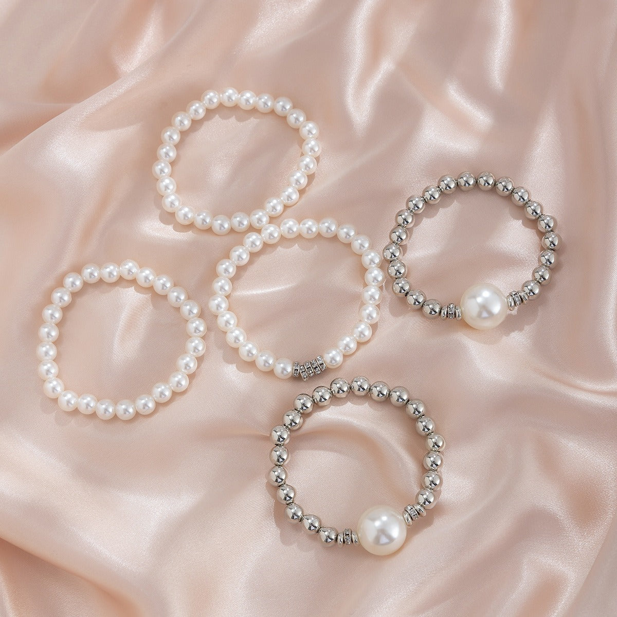 18k gold pearl stacking bracelet Vera Lux