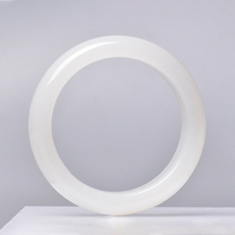 Natural Xinjiang Mutton-fat Grade White Jade Bracelet, Hetian Vera Lux