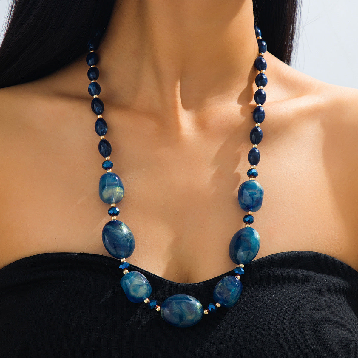 Colorful Resin Bead Necklace and Bracelet Set Collection Vera Lux