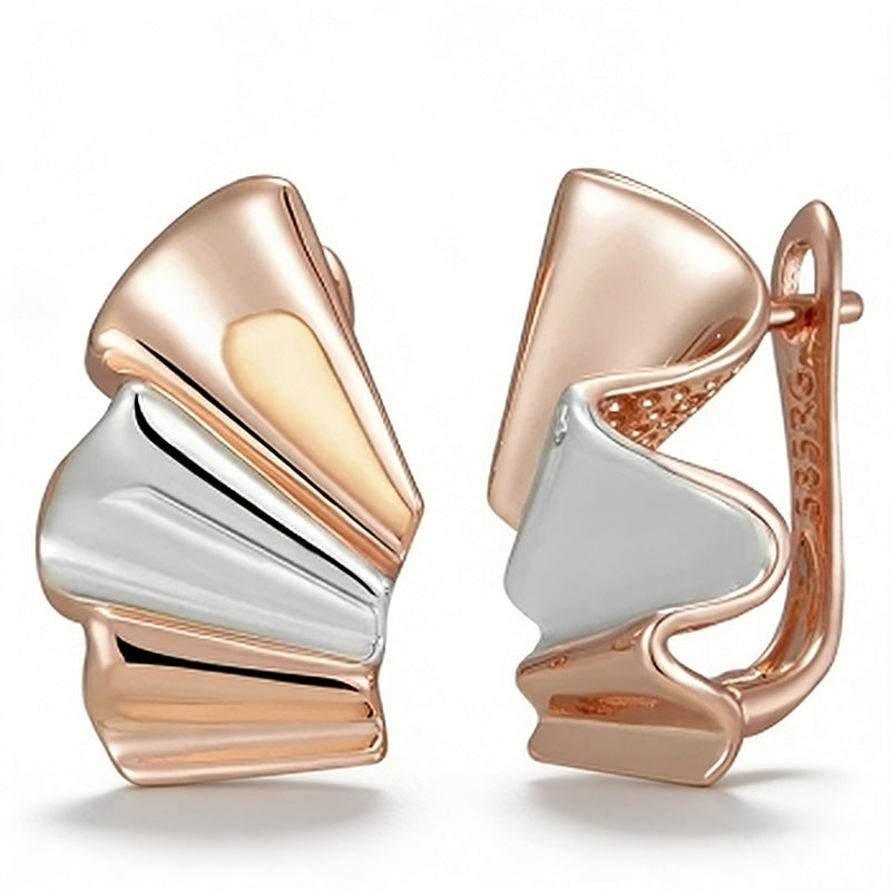 Rose Gold Zircon Geometric Earrings Vera Lux