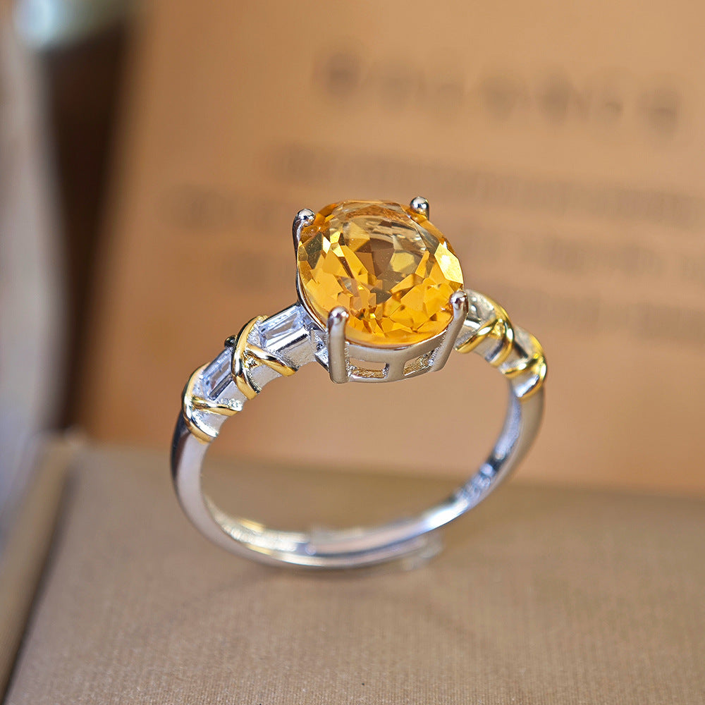 Versatile Open-Style Womens Natural Citrine Ring Vera Lux