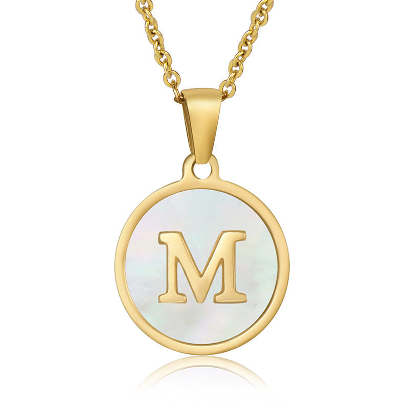 Natural Shell Initial Necklace Collection Vera Lux