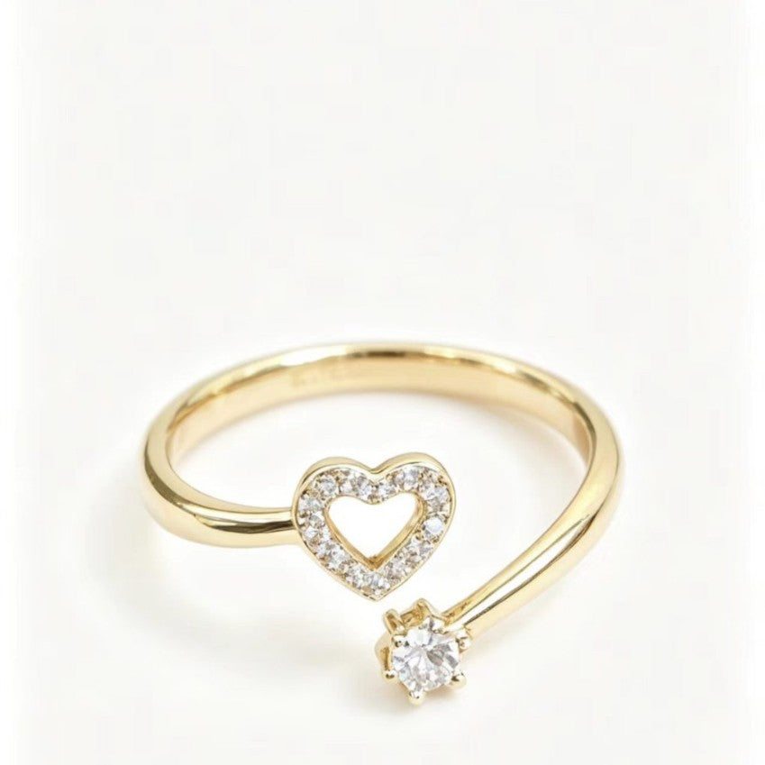 Personalized Open-heart Single-stone Ring For Women Vera Lux