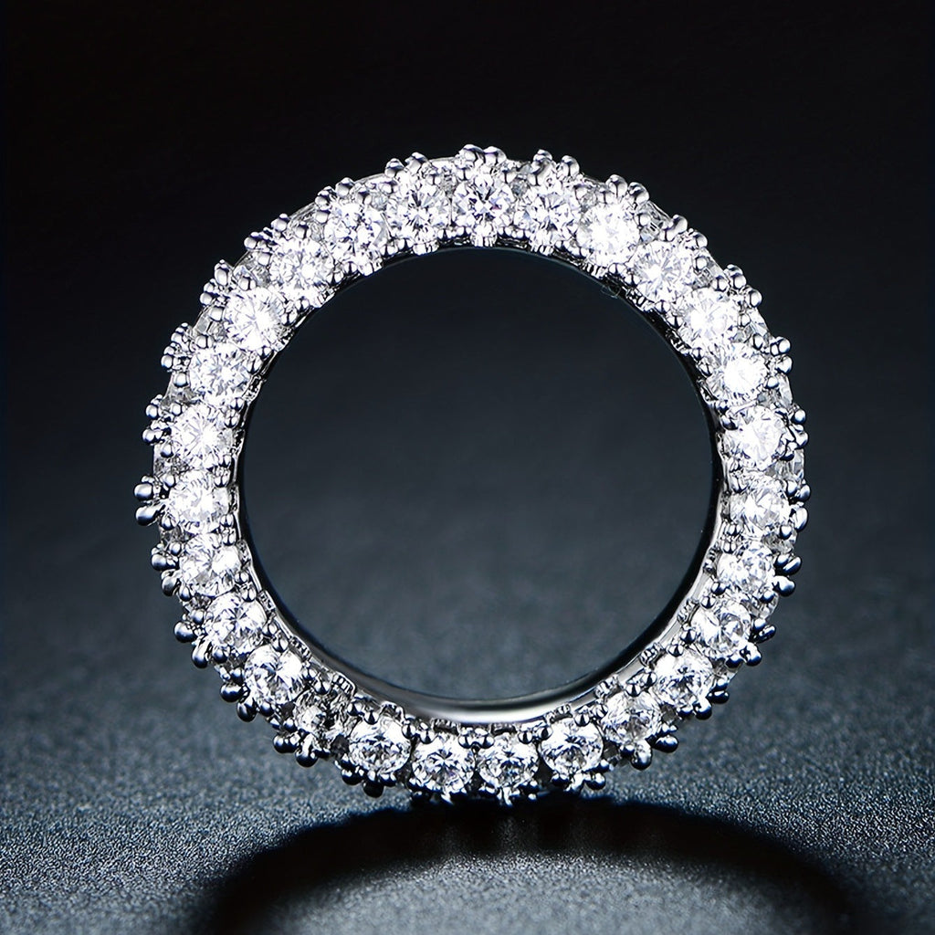 Womens Minimalist, Versatile Three-stone Zircon Ring Vera Lux