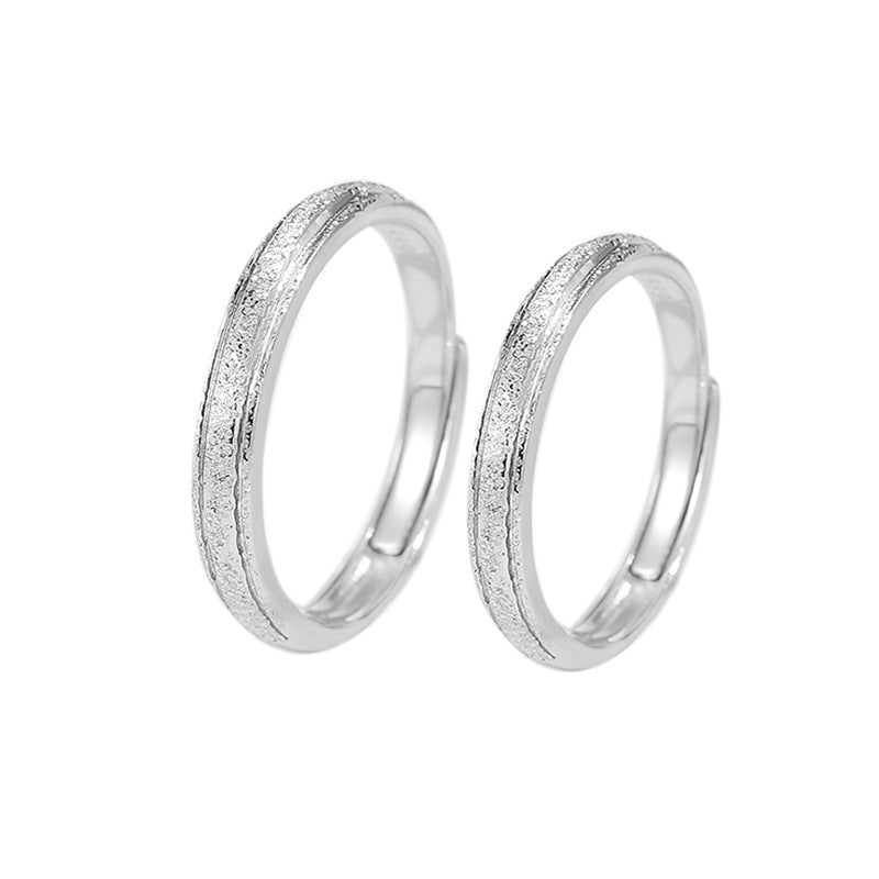 S925 Sterling Silver With You Plain Band Couple Rings, Niche Design Pair Rings, Minimalist Light Luxury & Versatile, Ideal For Gift Vera Lux