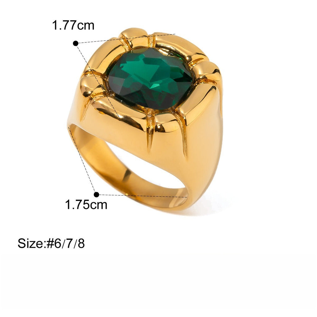 18K Gold Luxury Pearl Titanium Steel Ring Vera Lux