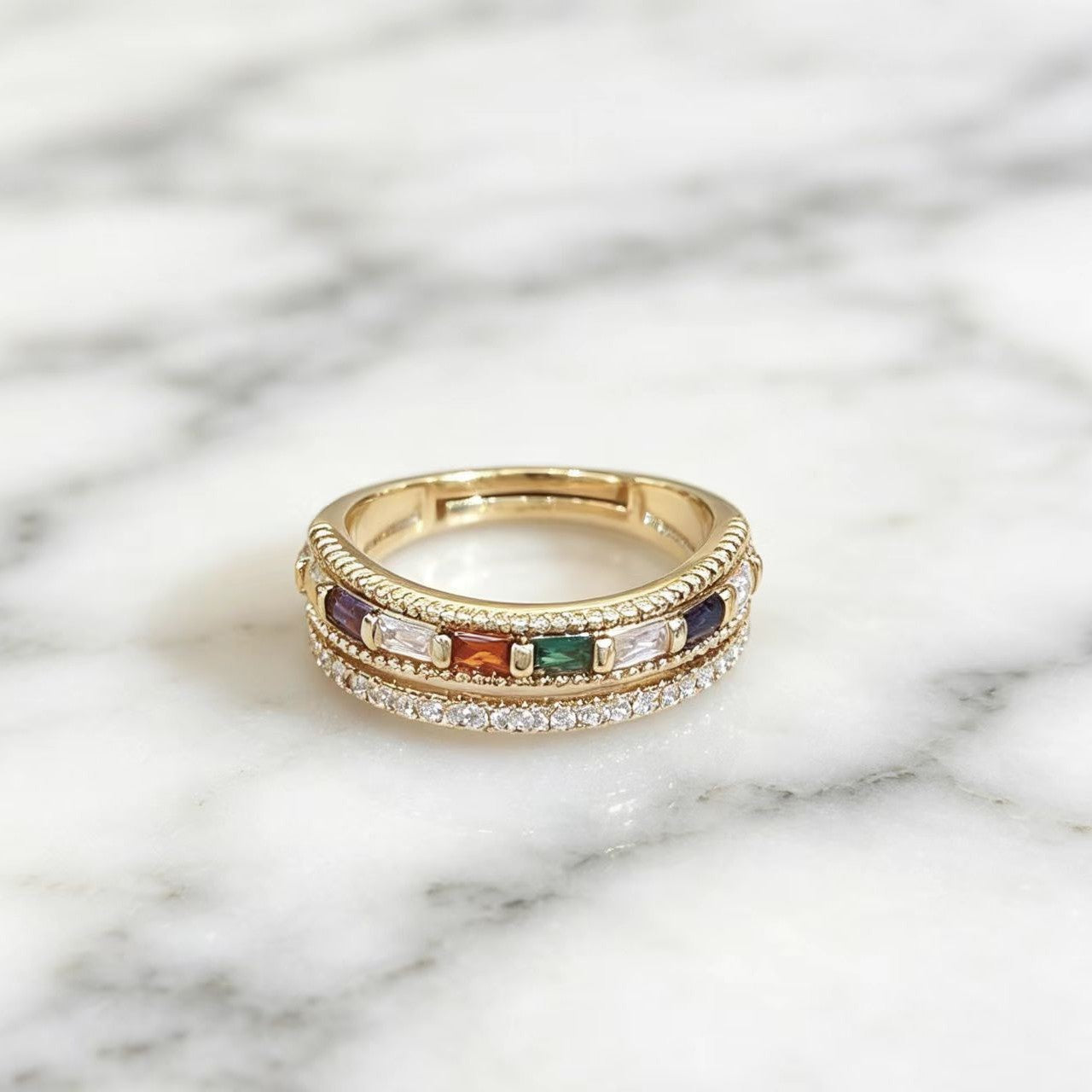 Elegant Gold-plated Double-layer Ring Vera Lux
