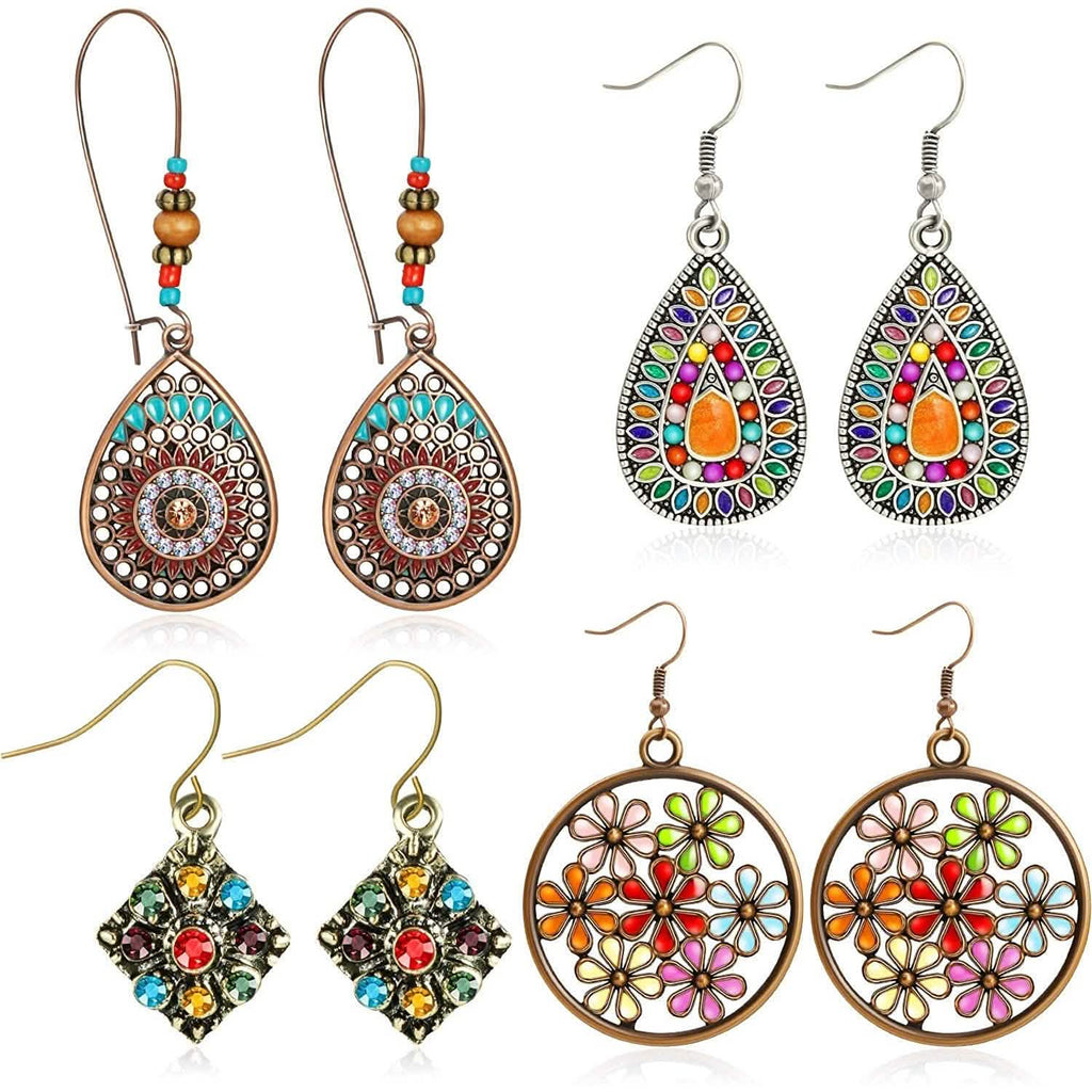 4-Pair: Bohemian Vintage Dangle Earrings DailySale